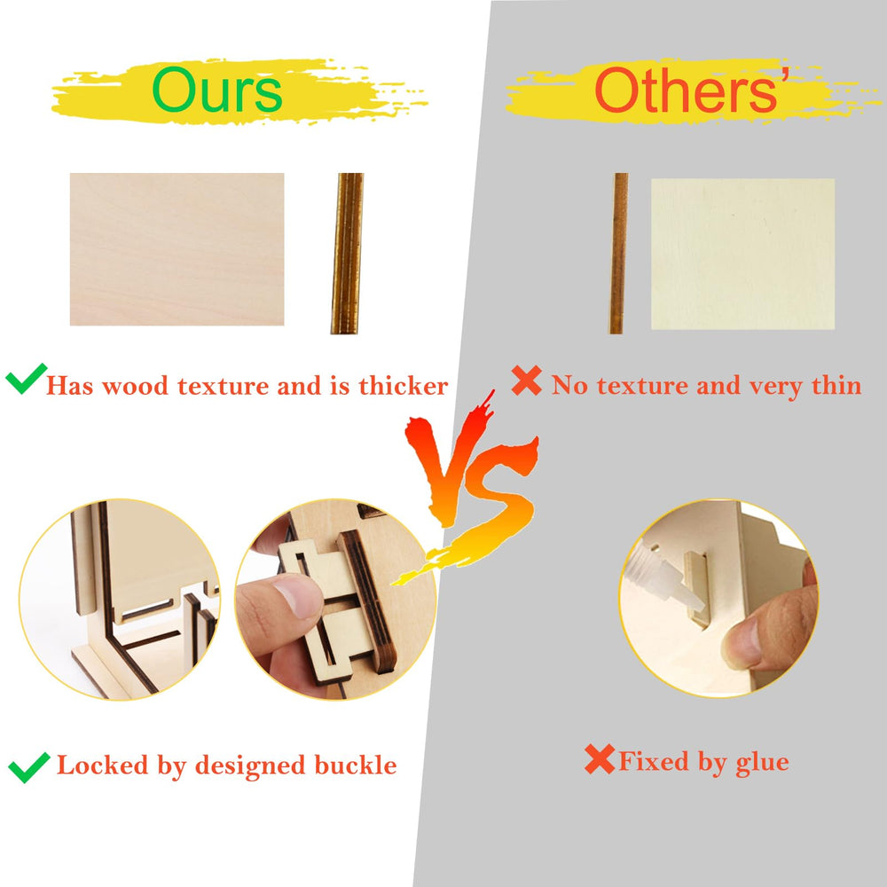 Pre-cut and slotted wood pieces from THWAS-LIGHT ease beginner assembly