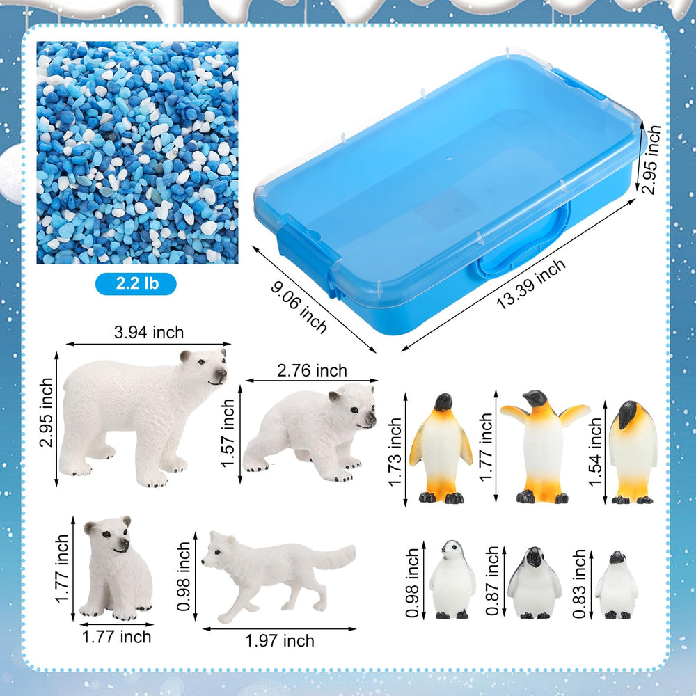 Thyle Winter Polar Sensory Bin blue forceps encourage precise sorting and counting activities.