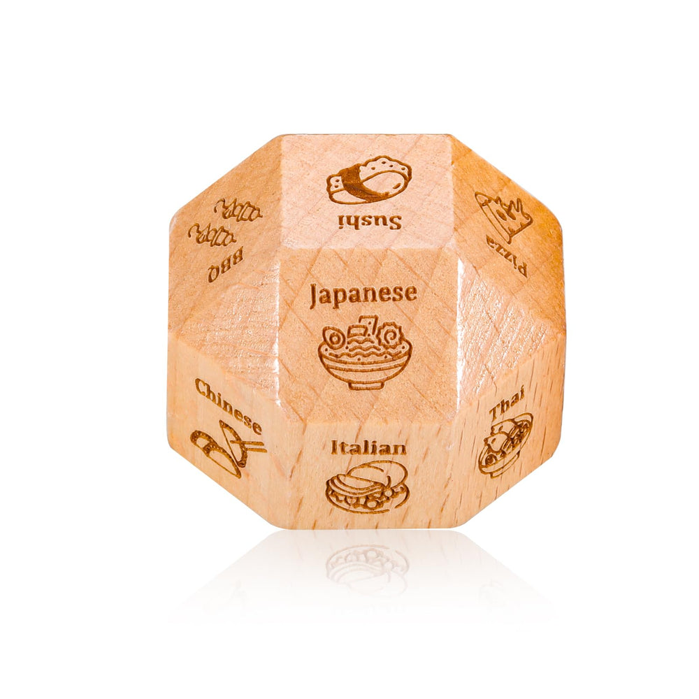 TI-EDC Date Night Dice show 18 dinner options, sparking spontaneous date ideas.