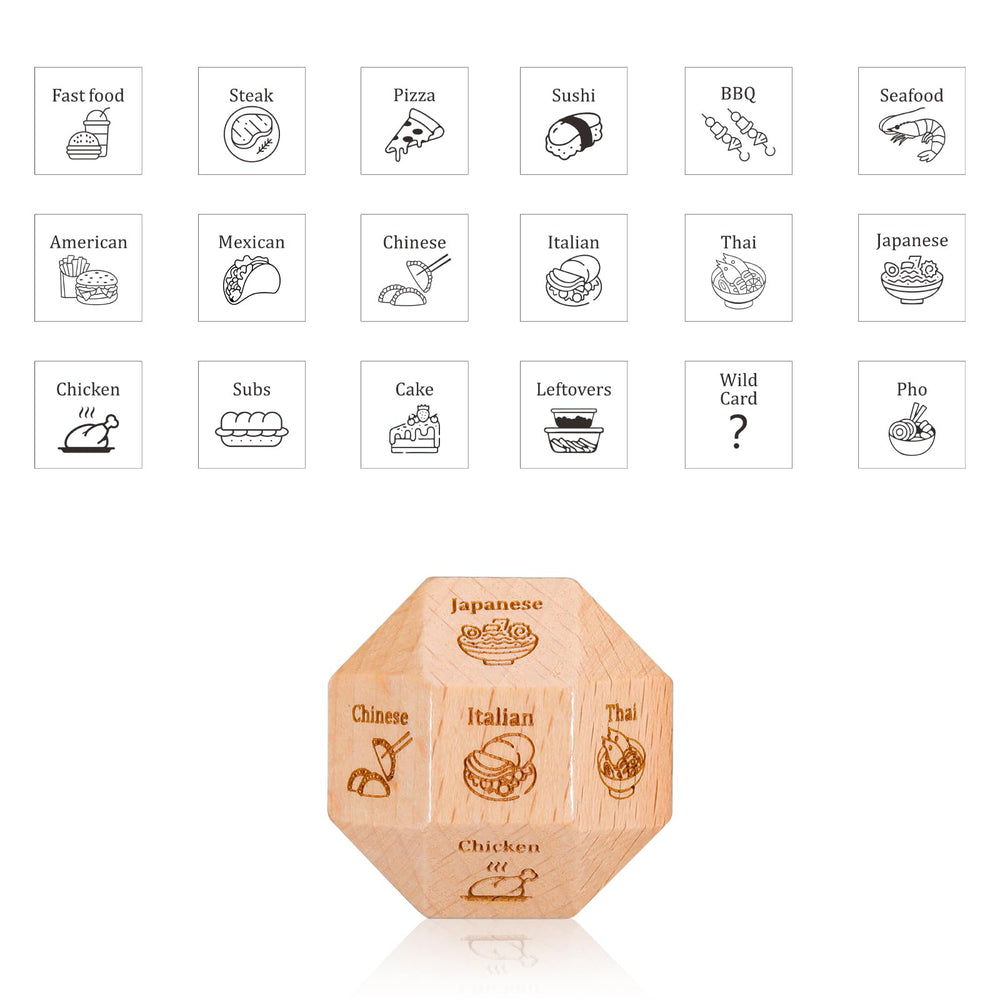 TI-EDC wooden dice feature clear laser-engraved patterns for easy reading during dates.