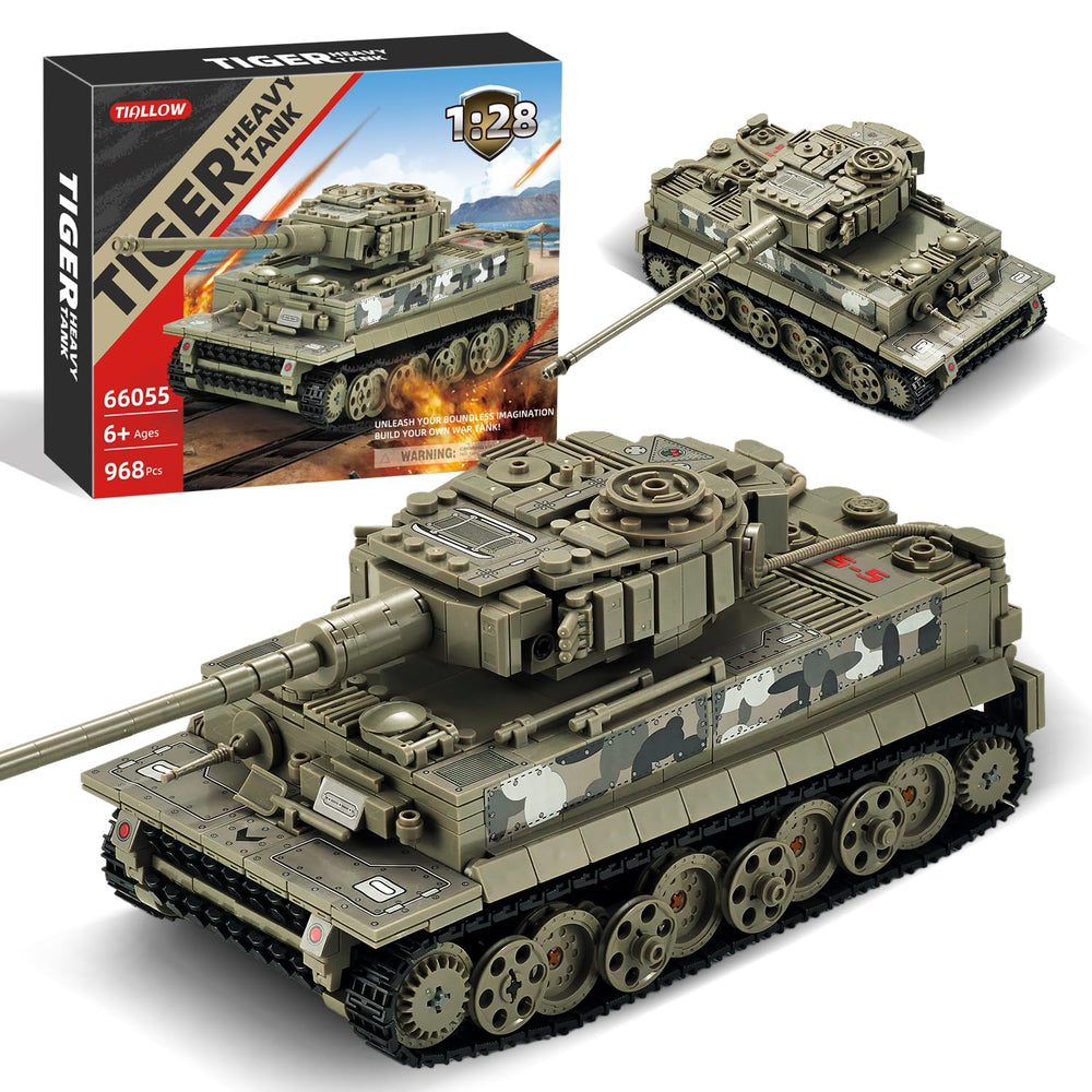 TIALLOW Tiger Tank front view for display and hands-on play