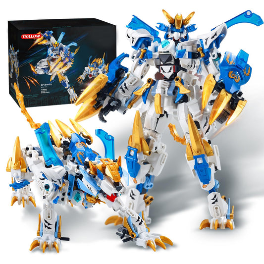 TIALLOW White Tiger 2in1 mech set ready for hands-on building.