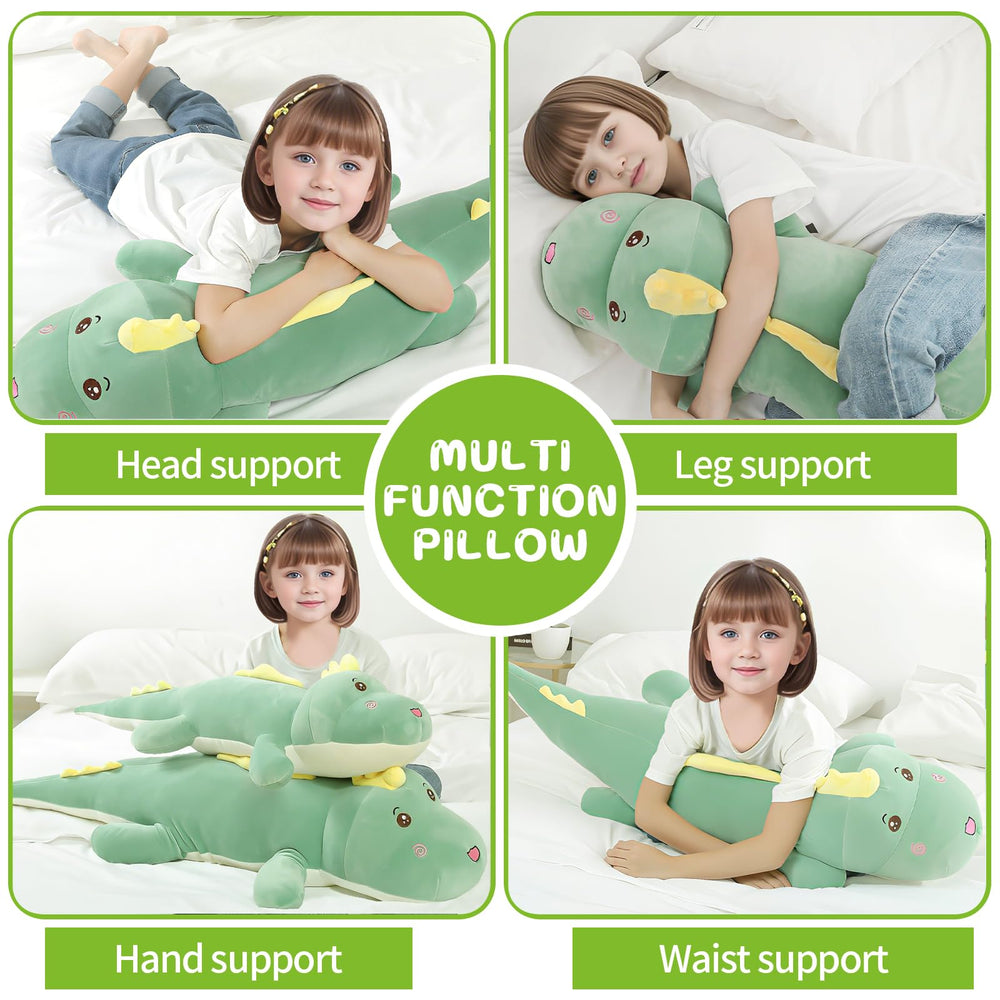 Tianmihou 80cm dino plush showcases impressive size for kids' play.