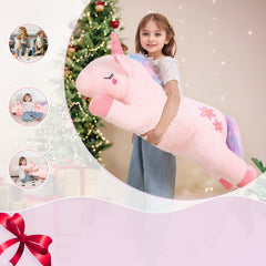 Tianmihou jumbo soft long-body pillow unicorn for comfy support during naps.