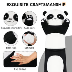 Tianmihou panda plush face close-up showing soft fabric for calming snuggles.