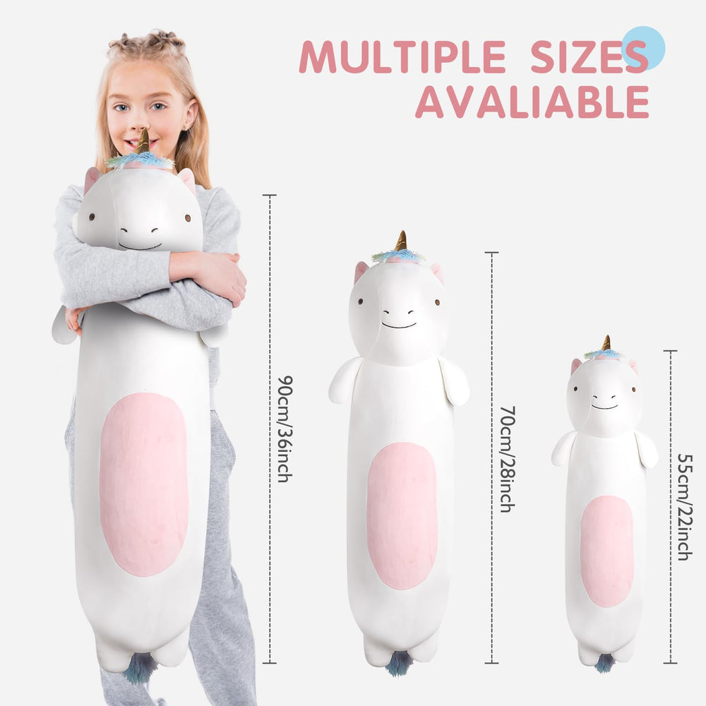 Tianmihou rainbow unicorn soft plush 90cm for cuddles with kids.
