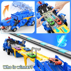 TIAONIAO blue dinosaur truck appeals to young kids with easy-to-hold design.