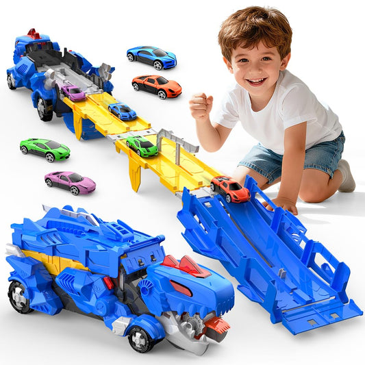 TIAONIAO dinosaur storage truck toy swallowing cars for imaginative play.
