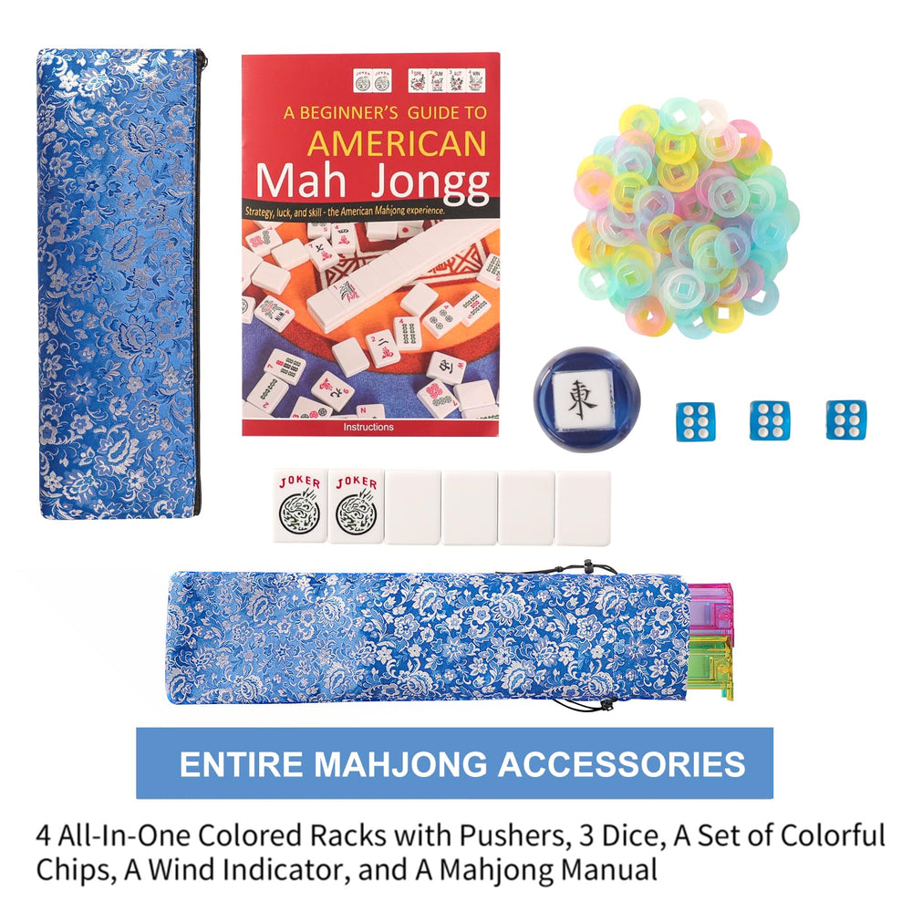 TIASUSAN American Mahjong set tiles detailed patterns aid easy identification during play.