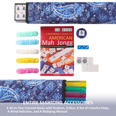 TIASUSAN blue-printed bag, portable storage for accessories and tiles during travel.