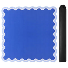 TIASUSAN dark blue mahjong mat 315x315 for stable play on square tables.