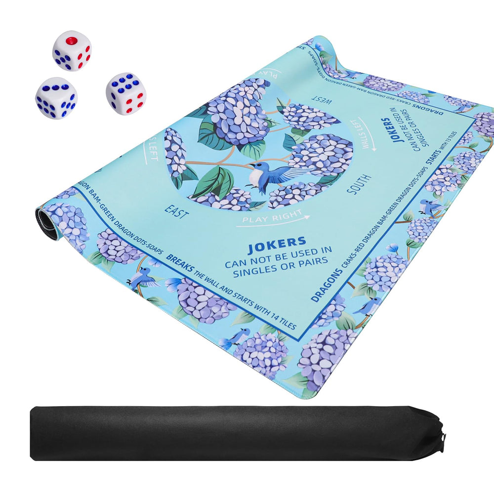 TIASUSAN Mahjong mat with non-slip backing prevents sliding during play