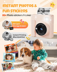 TIATUA Kids Instant Print Camera back view with the LCD screen for quick previews