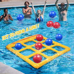 TicTac Shot contents and size showing board, balls, and pump included.