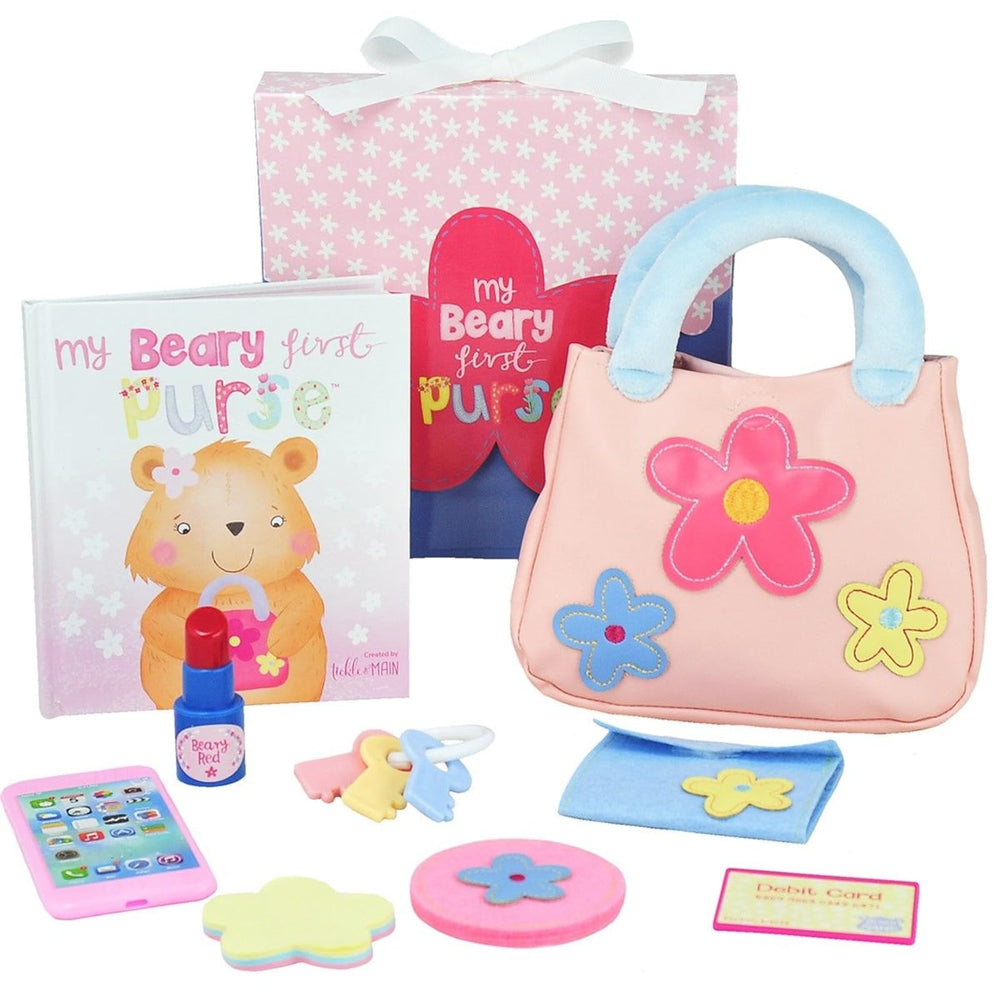 Tickle & Main My Beary First Purse festive packaging shown for gifting.