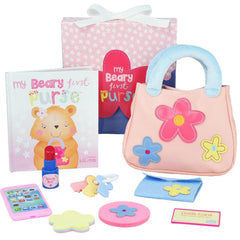 Tickle & Main My Beary First Purse festive packaging shown for gifting.
