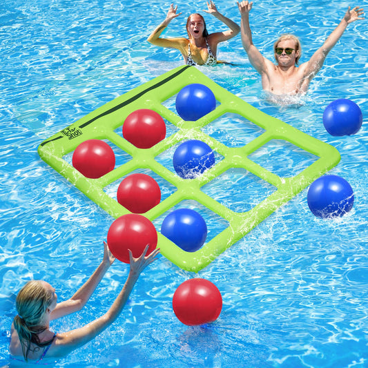 TicTac Shot inflatable pool board for pool play, ideal family games.