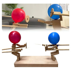 Tictoyo Balloon Bamboo Man Battle: colorful balloon heads clash in a durable wooden duel.