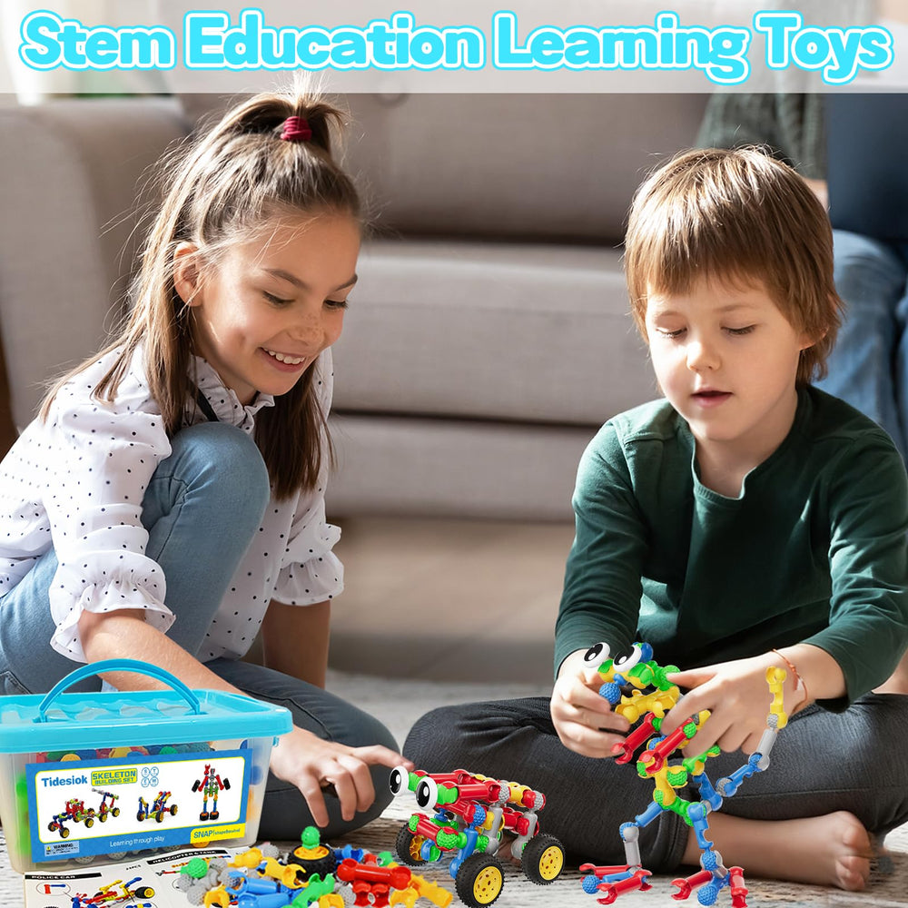 Tidesiok multicolor blocks in portable storage box for on-the-go learning.