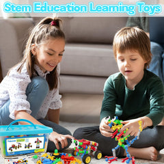 Tidesiok multicolor blocks in portable storage box for on-the-go learning.
