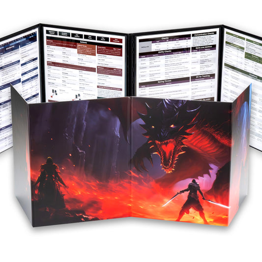 TIDYBOSS 4-Panel DM Screen front view with dungeon artwork for immersion