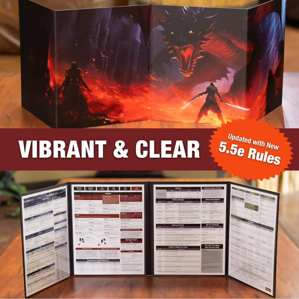 TIDYBOSS 4-panel DM screen right panel highlighting wipe-clean pockets
