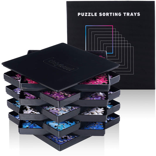 TIDYBOSS 8-tray puzzle sorter with lid keeps pieces organized for efficient sorting