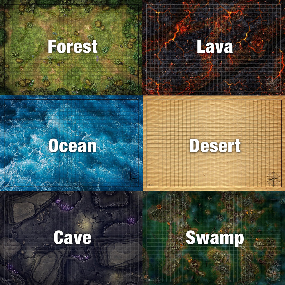 TIDYBOSS cave terrain grid mat for dungeon play