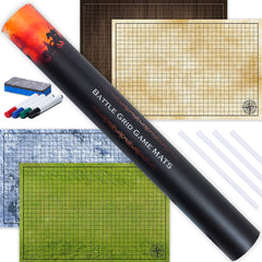 Tidyboss D&D Starter Set double-sided grid mats laid flat for smooth play