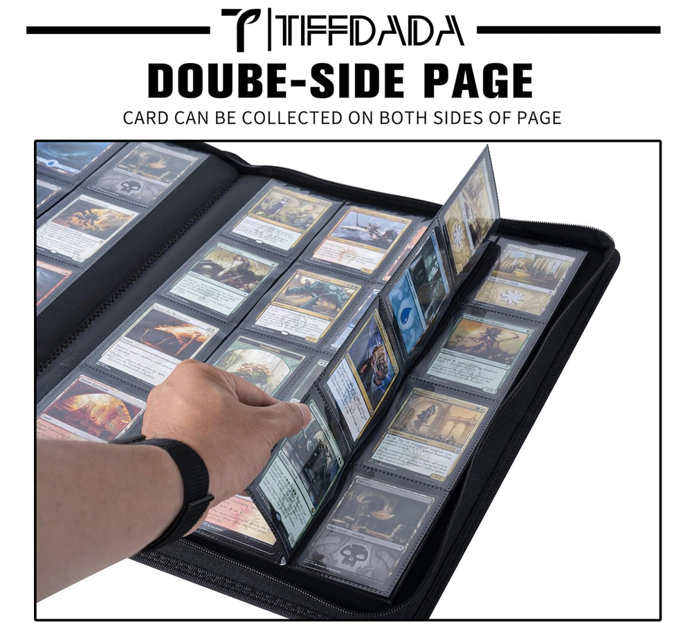 TIFFDADA 50 double-sided pages for expansive card storage and display.