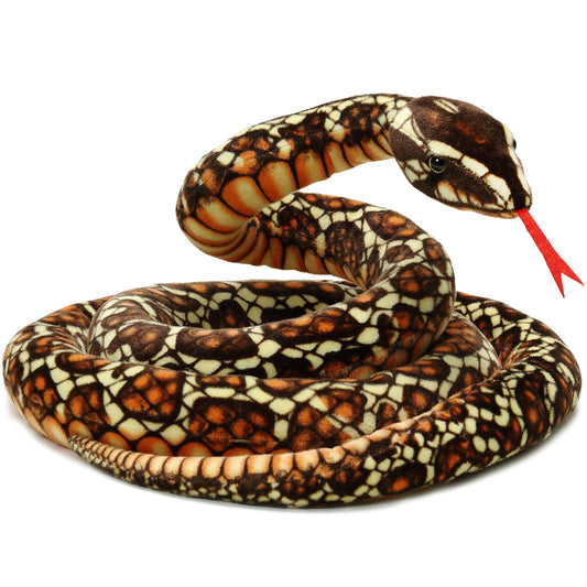 TigerHart Bernard Brown Python full-length plush for imaginative play and bedtime companionship.