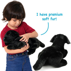 TigerHart Blythe The Black Lab plush side view; showcases durable stitching.
