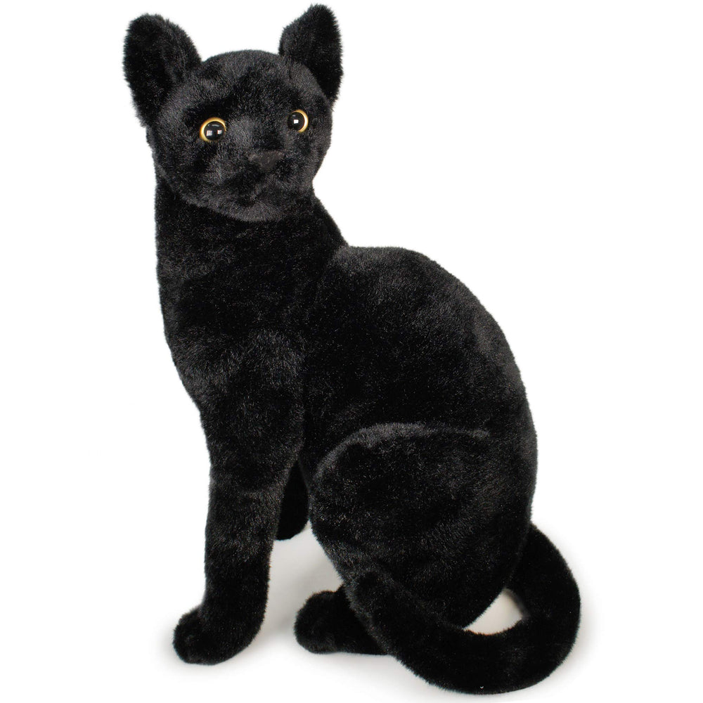TigerHart Boone black cat plush full view for cozy snuggles and display.