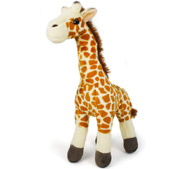 TigerHart Evelyn giraffe plush front view shows soft fabric for cuddling.