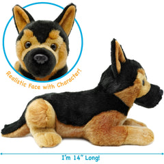 TigerHart Gretchen plush side view, durable stitching for long lasting play.