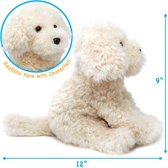 TigerHart Luka Labradoodle plush, side view, durable fabric ideal for daily cuddles