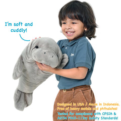 TigerHart Morgan manatee plush close-up fabric; durable polyester feel