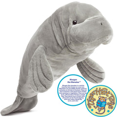 TigerHart Morgan manatee plush side view; cozy texture for bedtime