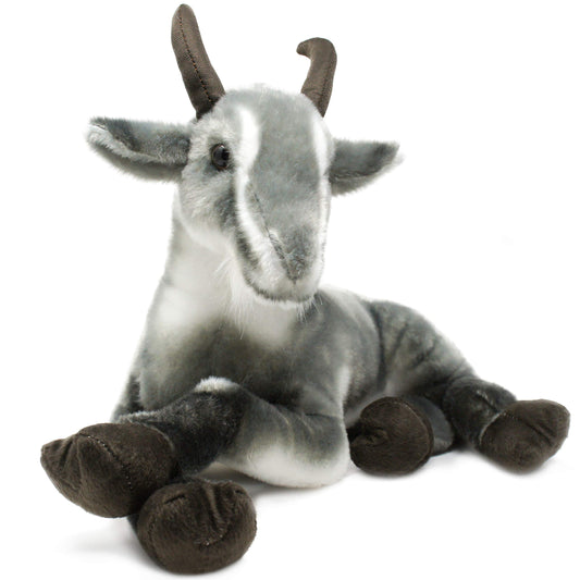 TigerHart Patrick the Pygmy Goat plush full-body view, ideal as a comfy cuddle companion.