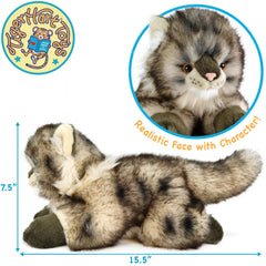 TigerHart Ricky Maine Coon plush measures 16-inch, ideal for display or cuddling.
