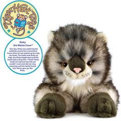 TigerHart Ricky Maine Coon plush close-up shows soft plush texture for comforting hugs.