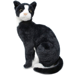 TigerHart Tate tuxedo cat plush, front view, soft and huggable companion.
