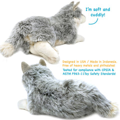 TigerHart Whitaker Wolf plush care instructions emphasize easy cleaning after adventures.