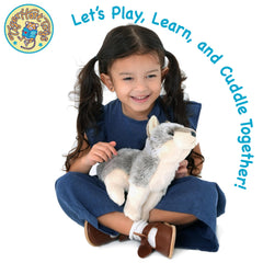 TigerHart Wolcott Wolf plush is securely sewn for everyday durability.