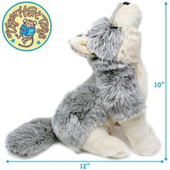 TigerHart Wolcott Wolf plush features soft fabric for comforting hugs during playtime.
