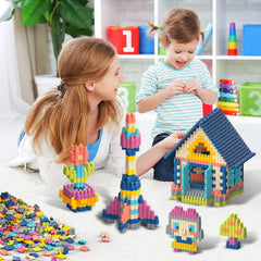 Tigerhu canvas storage bag keeps blocks organized for quick cleanup after play