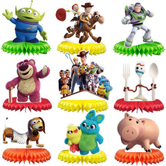 Tihufe Toy Story honeycomb centerpiece 1 with vibrant characters for festive table decor