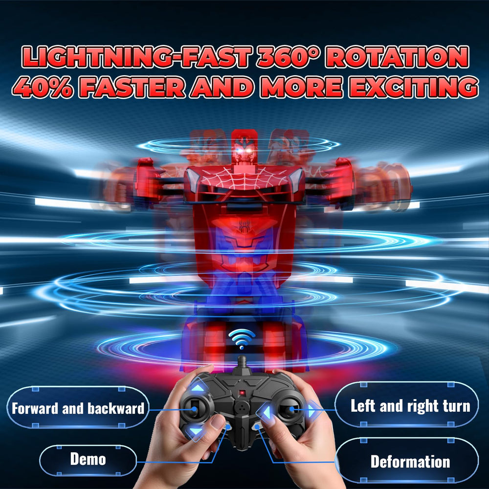 TIKAFONY Spider Transform RC Car uses 2.4GHz remote for interference-free play