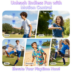 Tikduck Flying Ball blue toss action for quick, active sessions.