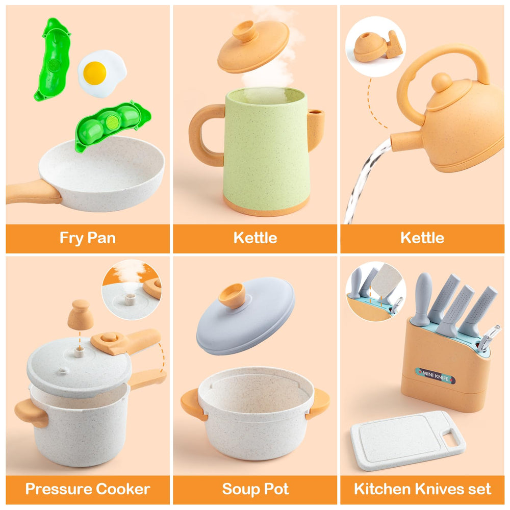 TIKJOYFUL kitchen utensils support complete culinary pretend play